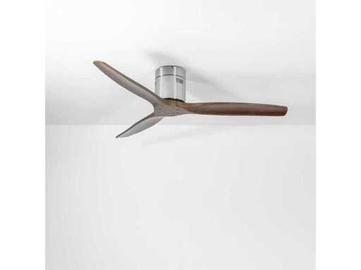Ventilateur de plafond Ledsc4 à potence en bois de noyer avec télécommande