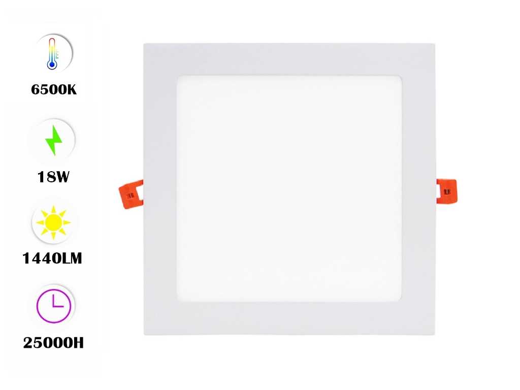 60 x LED-Panel 18W - LED SMD - Einbau - quadratisch - 6500K (Tageslicht)