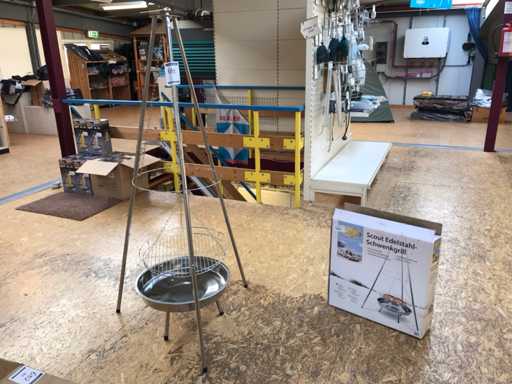 Grill suspendu trépied Camp 4 avec cuvette à feu