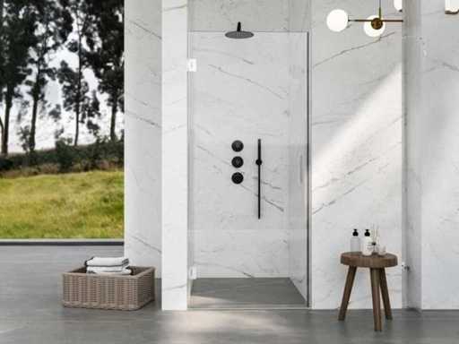 Douchedeur 85x200cm profielloos veiligheidsglas anti kalk chroom