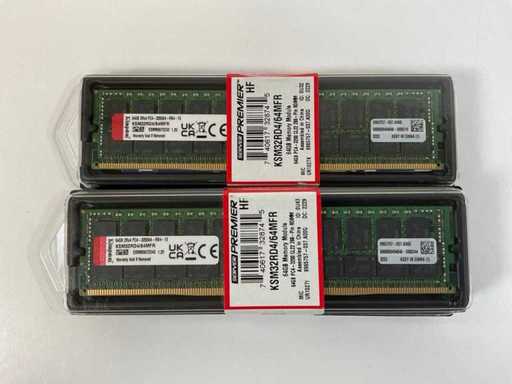 Kingston (KSM32RD4/64MFR) 64GB 2RX4 PC4 - 3200AA Memory RAMs (New) (5x)