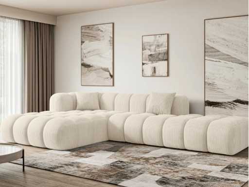 Angel Sofa Left - Beige Rope Fabric