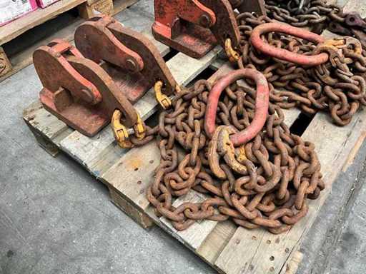 2 sprong ketting met plaathaak