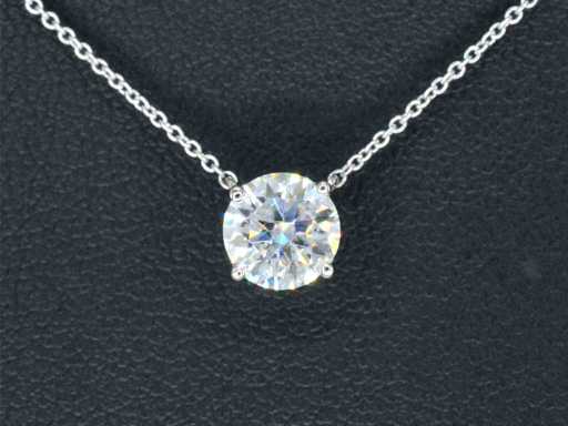 Witgouden collier met diamant 1.00 carat
