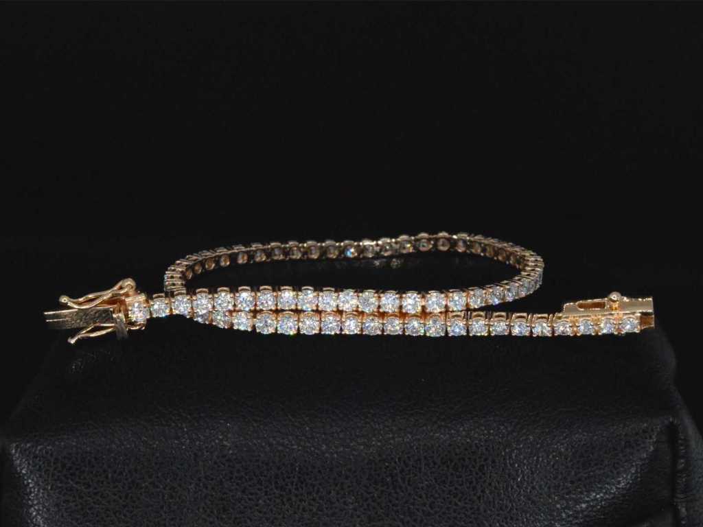 Tennisarmband aus Roségold mit 3,09 Karat Diamanten im Brillantschliff