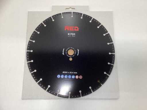 CZERWONY Diamentowy Ostrze K701 - Ø350 x 25,4 mm