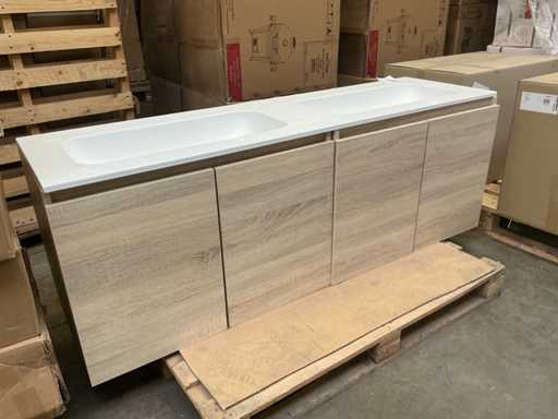 Bathroom Furniture Set Oak Sand 160cm