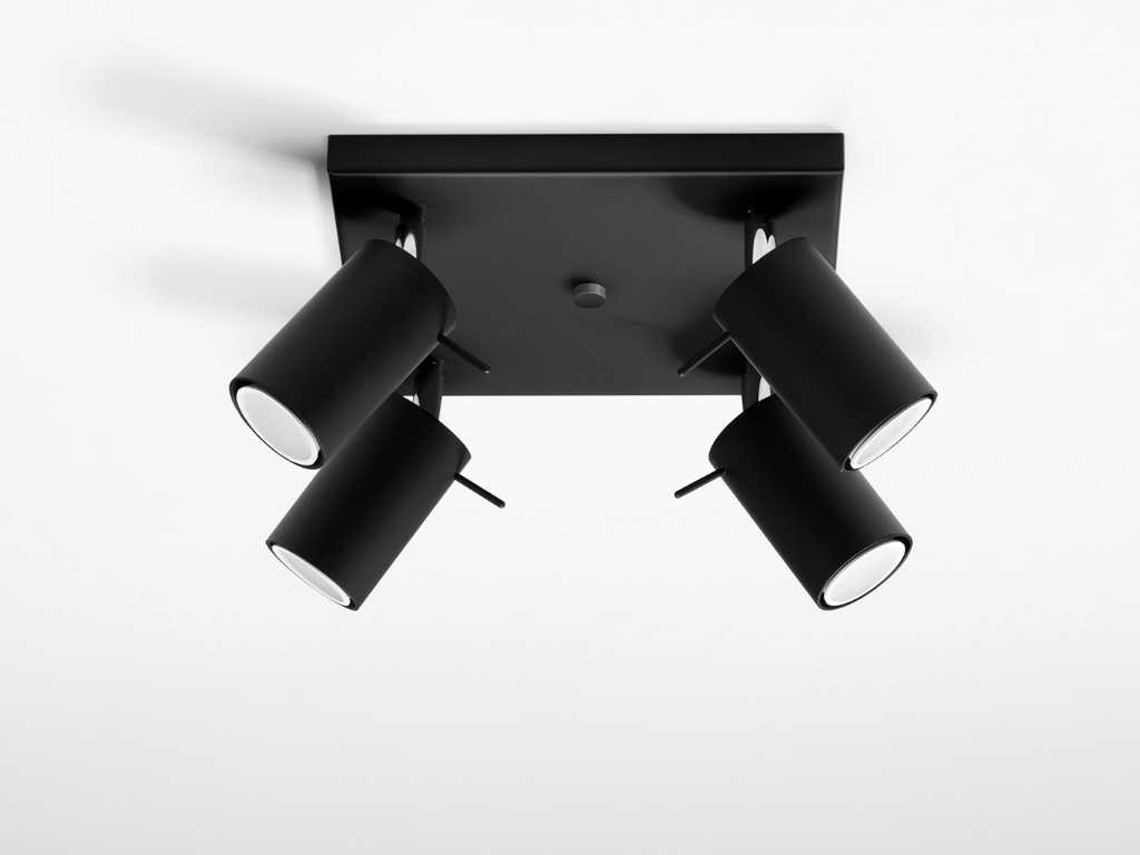 2 x Solo Focus Plafond Quad armatuur zwart