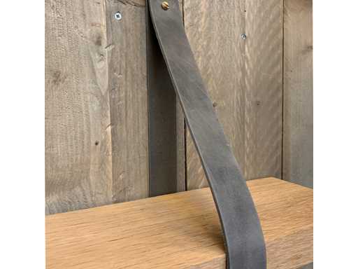 (6x) Leren Plankdragers “Vintaged Used Grey” (set)