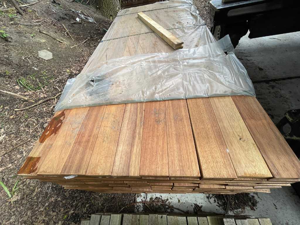 Guyana Teak hardwood planks planed 21x95mm, length 215cm (185x)