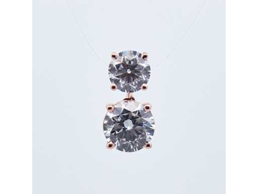 Kettenanhänger aus 14 Karat Roségold mit 2,61 ct Diamant