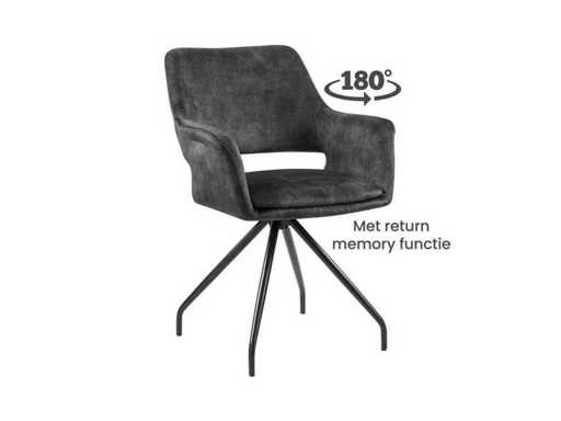 Krzesło jadalanowe (8x) aksamitnie szare w kolorze automatycznego zwrotu