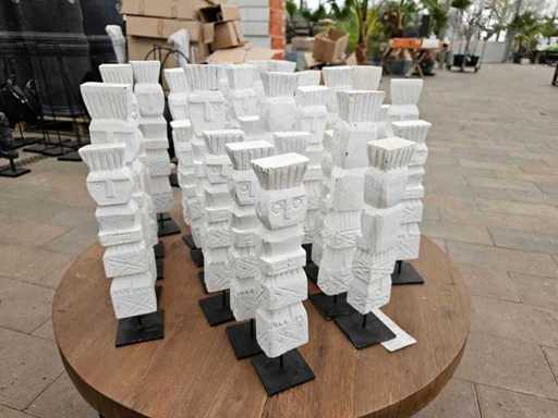 40er Set Afrikanische Kultfiguren - Handgefertigte Holzskulpturen