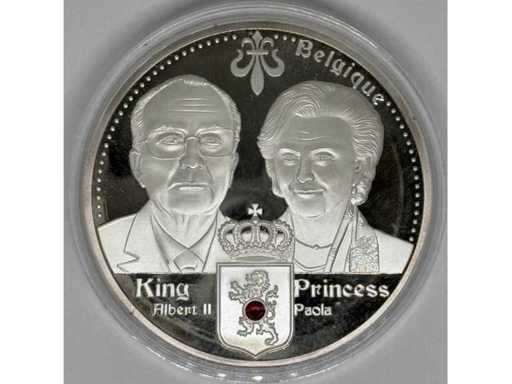 Europa – 100 euro bankbiljet – Vergulde koperen herdenkingsmedaille met zilveren aanleg – 70 mm