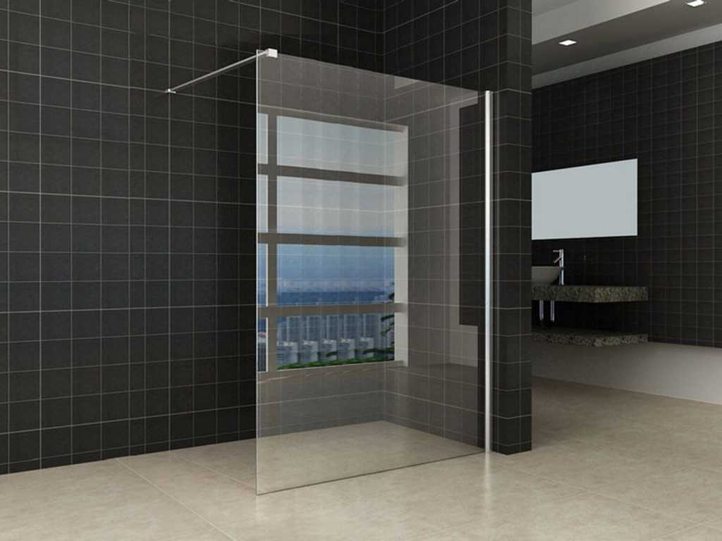 WB - 20.3813 - Walk-in shower + wall profile clear glass