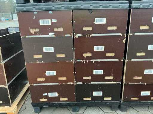 Multiplex houten stapelbare transportbox (32x)