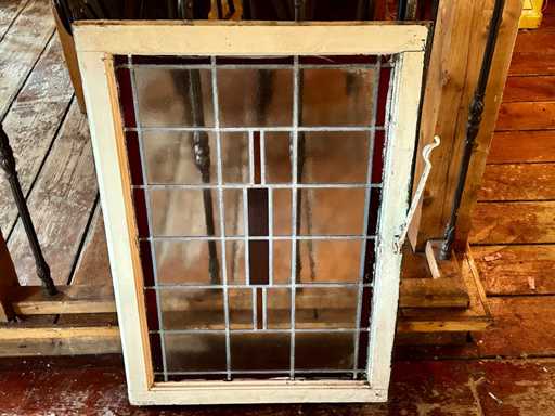 Witraż w drewnianej ramie