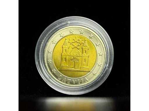 2 Euro Sample Munt Slaan Letland 2006 Bimetaal Verzamelmunt met Certificaat | GRATIS VERZENDING DOOR DE HELE EU