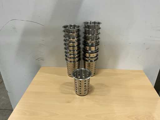 Stainless steel cutlery cup (20x)