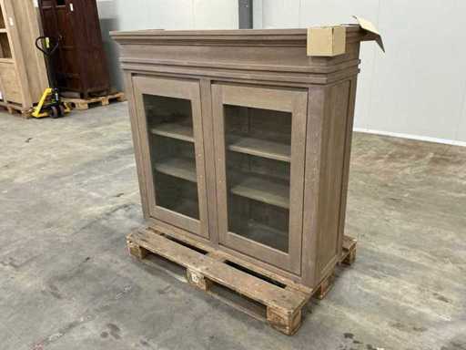 Eichenwandschrank / Vitrine 122x136,5x38,5 cm