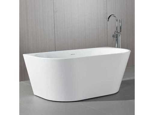 Baignoire semi-autonome – blanc brillant – 170x78x58 cm – incluant un jeu de drainage et des déchets à clic