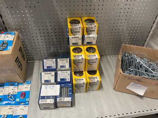 14 Schachteln mit Spannärmeln; Schrauben