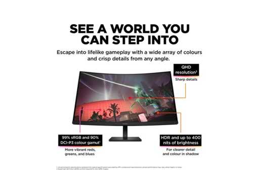 OMEN by HP 31.5 inch QHD 165 Hz Curved gaming monitor - OMEN 32c