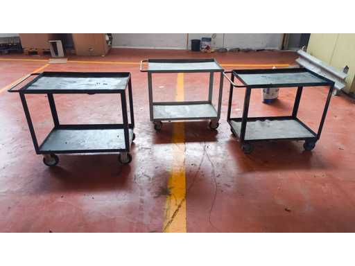   Two-shelf trolley with wheels x 3