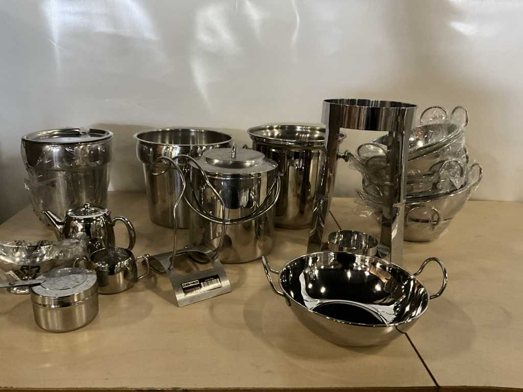 Various stainless steel kitchen accessories