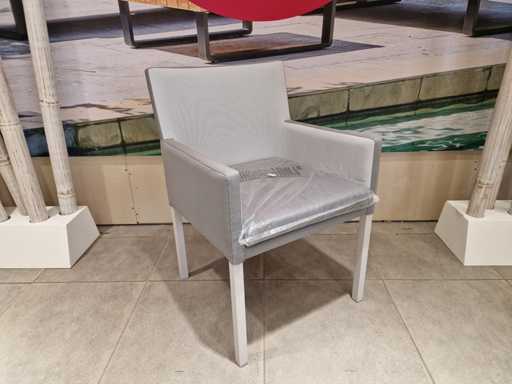 2 x canapé de jardin Suns Antas avec accoudoir Alu gris clair