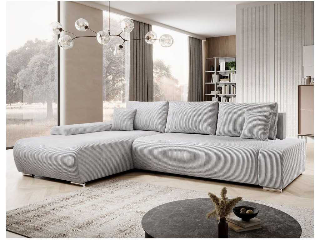 Modern Convertible Corner Sofa - Left - Grey