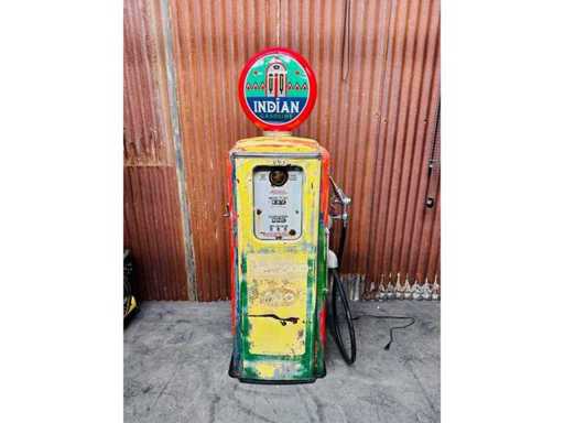 Indian Gasoline Petrol Pump American Original Patina - Decorative object