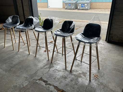 Scaun de bar Zuiver Albert Kuip gri (5x)