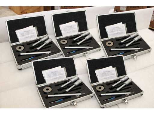 FREUTEK SDM0065 5x Set of 2x 3-Point Inside Micrometers 12-20 x 0.005 mm