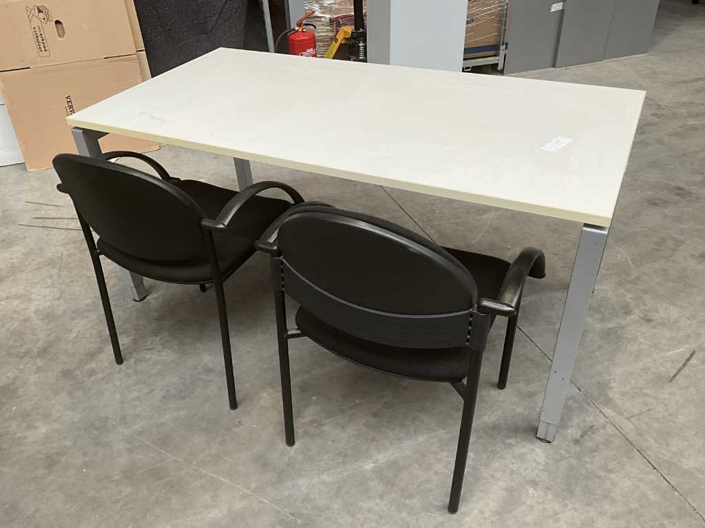 Desk + 2x conference chair
