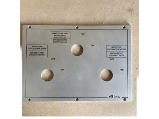 Riva battery switch panel plate silver