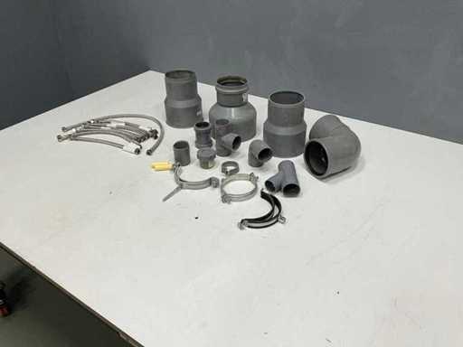 Partij PVC en bevestigingsmaterialen