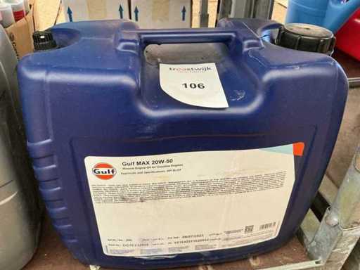 Gulf, capacité 20 litres 20W 50 huile moteur minérale