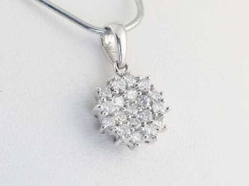 925 Silver Pendant Natural Mined Diamond Cluster 