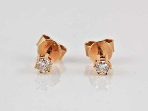 9 KT Yellow Gold Earring With Natural Diamond