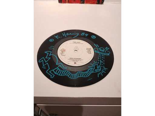 Keith Haring Drawing on vinyl record