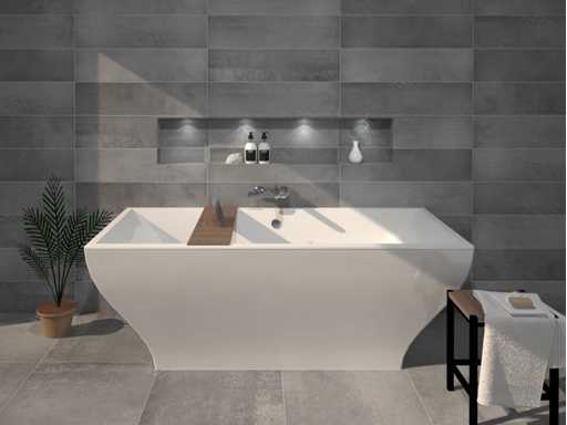 Carrelage de sol Matt Sphinx, béton gris mat, 20x60 cm, 16,32 m²