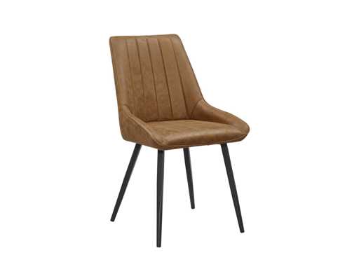 Colenis - Skandi Eetkamerstoel - set van 50 - Cognac - Microvezel - Microfiber - Industrieel - Design - Comfortabele en Duurzame Eetkamerstoelen