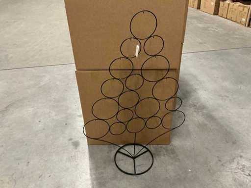 Cercle de sapin de Noël pour balles de Noël en métal H95cm noir (36x)