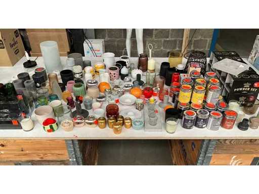 Mix lot che include vari candele fai-da-te e portacandele