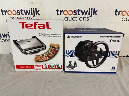 Tefal Inicio GC241D Contactgrill | Thrustmaster T598-P Racestuur en Pedalen 