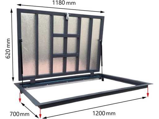 Thermo Max 4 Floor Hatch 70 x 120 cm, with Gas Lift