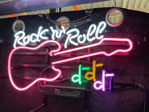 Decorazione al neon in vetro Rock 'n Roll