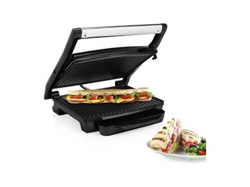 Princess Panini Grill 112415 – Contactgrill groot 30 x 24cm - Tosti apparaat - Grill apparaat - Zwevend bovendeksel – Verticaal opbergbaar - 2000W
