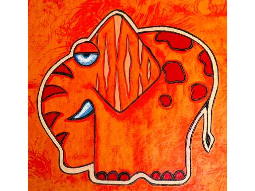Michiel Molenaar - elephant - colour screen printing